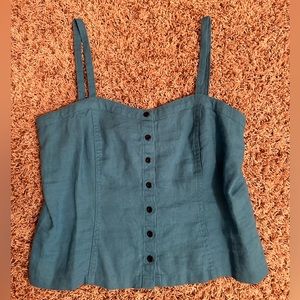 NWOT Everlane blue linen top size 0